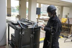 音響の準備中