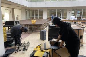 音響の準備中