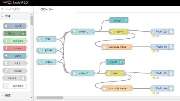 Node-REDで作ったフロー（プログラム）