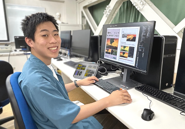 ゲーム CG 学科 2 年　戸沢直誠さん（豊橋工科高等学校 出身）