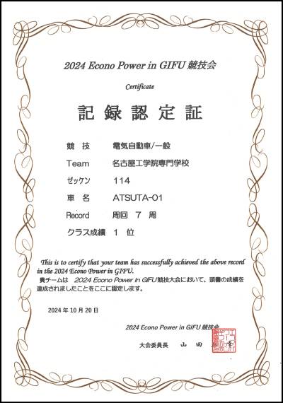 2024エコノパワーイン岐阜　大会結果