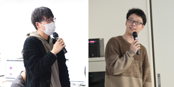 質疑応答中の学生