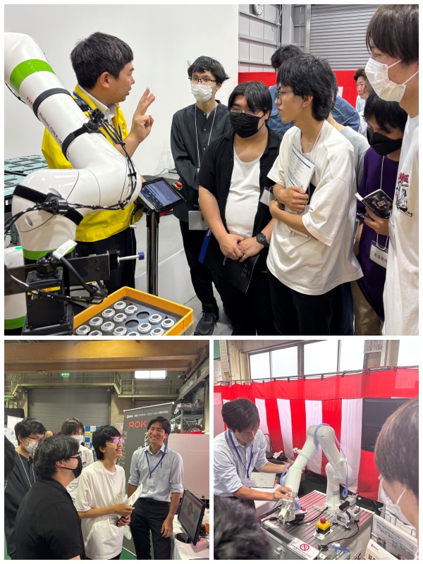 展示会を見学している様子