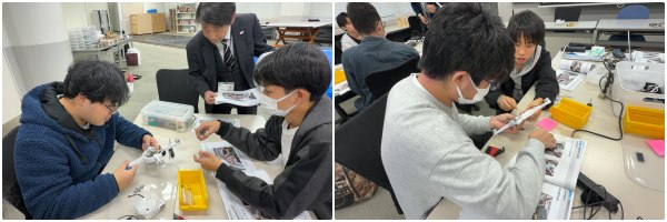 ドローンの組み立ての様子