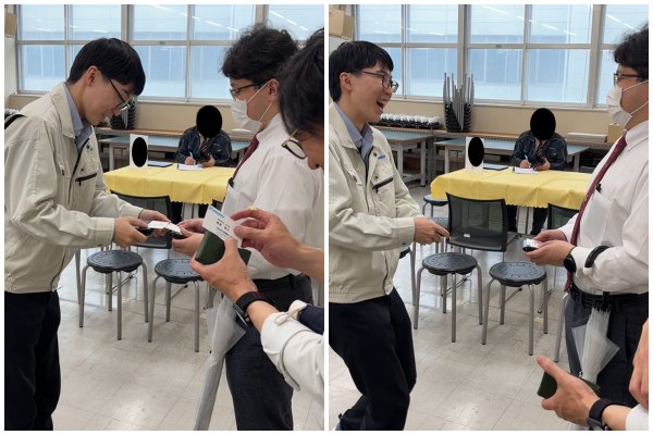 名刺交換の様子