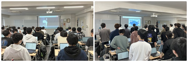 ホームルームで聴講している学生の様子